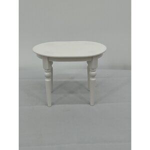 White Dollhouse Oval Table With Turned Legs Miniature Furniture